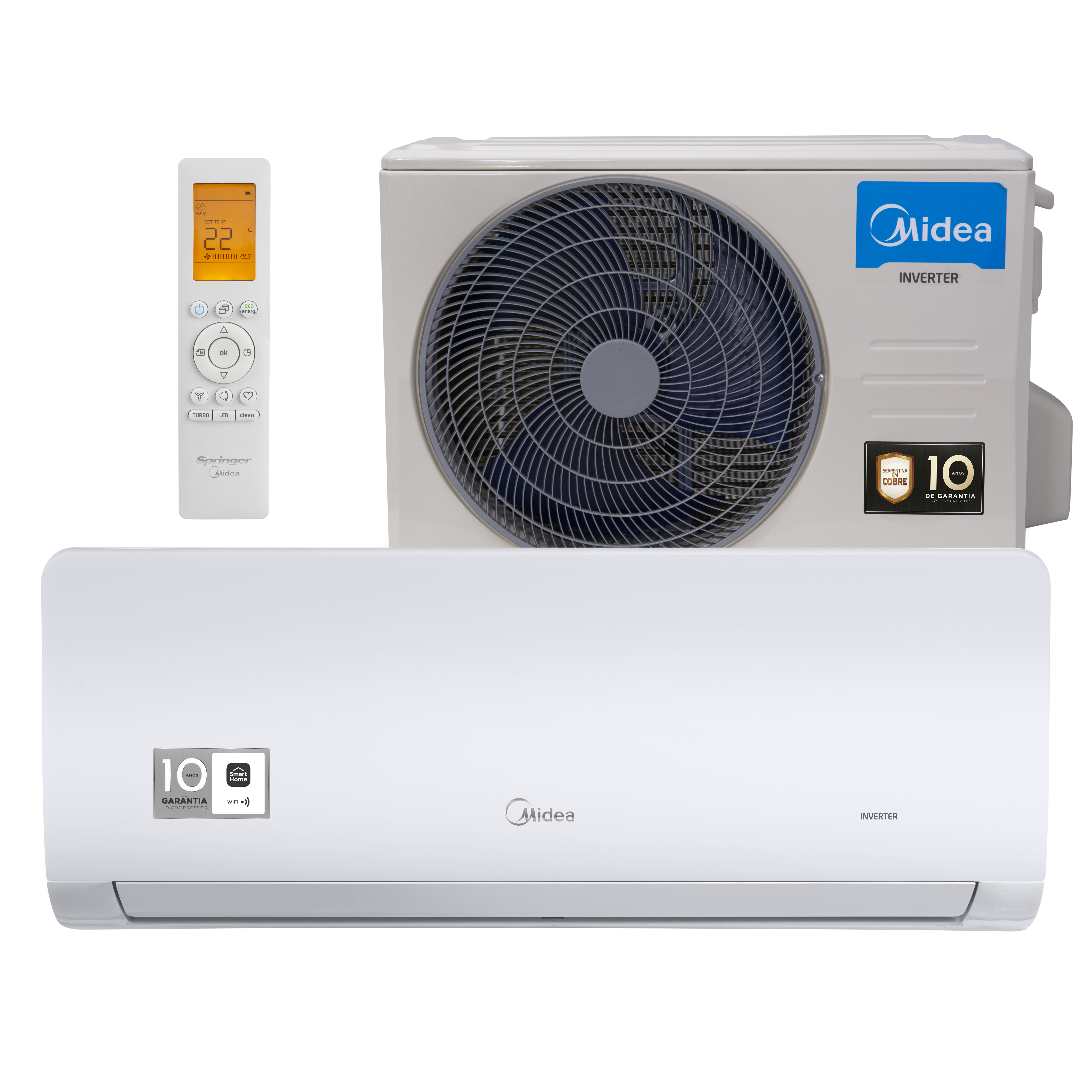 Ar Condicionado 9.000 BTUs Split HW Inverter Springer Midea Xtreme Save Connect Frio R-32 42AGVCI09M5/38AGVCI09M5 - 220V 